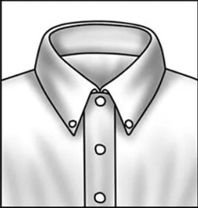 Ilustração do colarinho Button Down